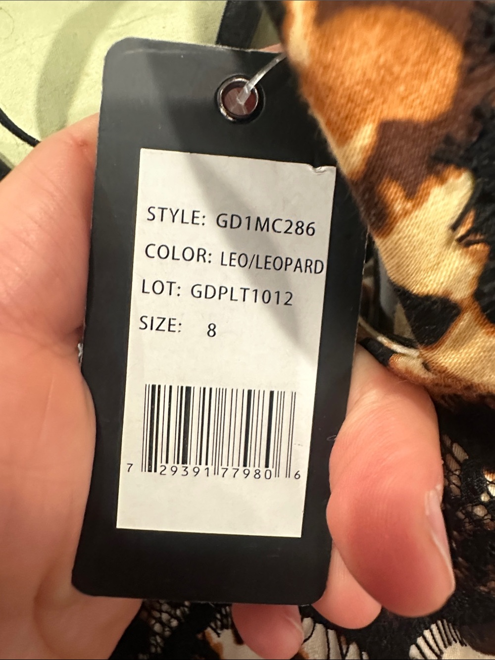 NWT Guess Leopard‎ Print Dress with Lace Trim Size 8 - Picture 5 of 5